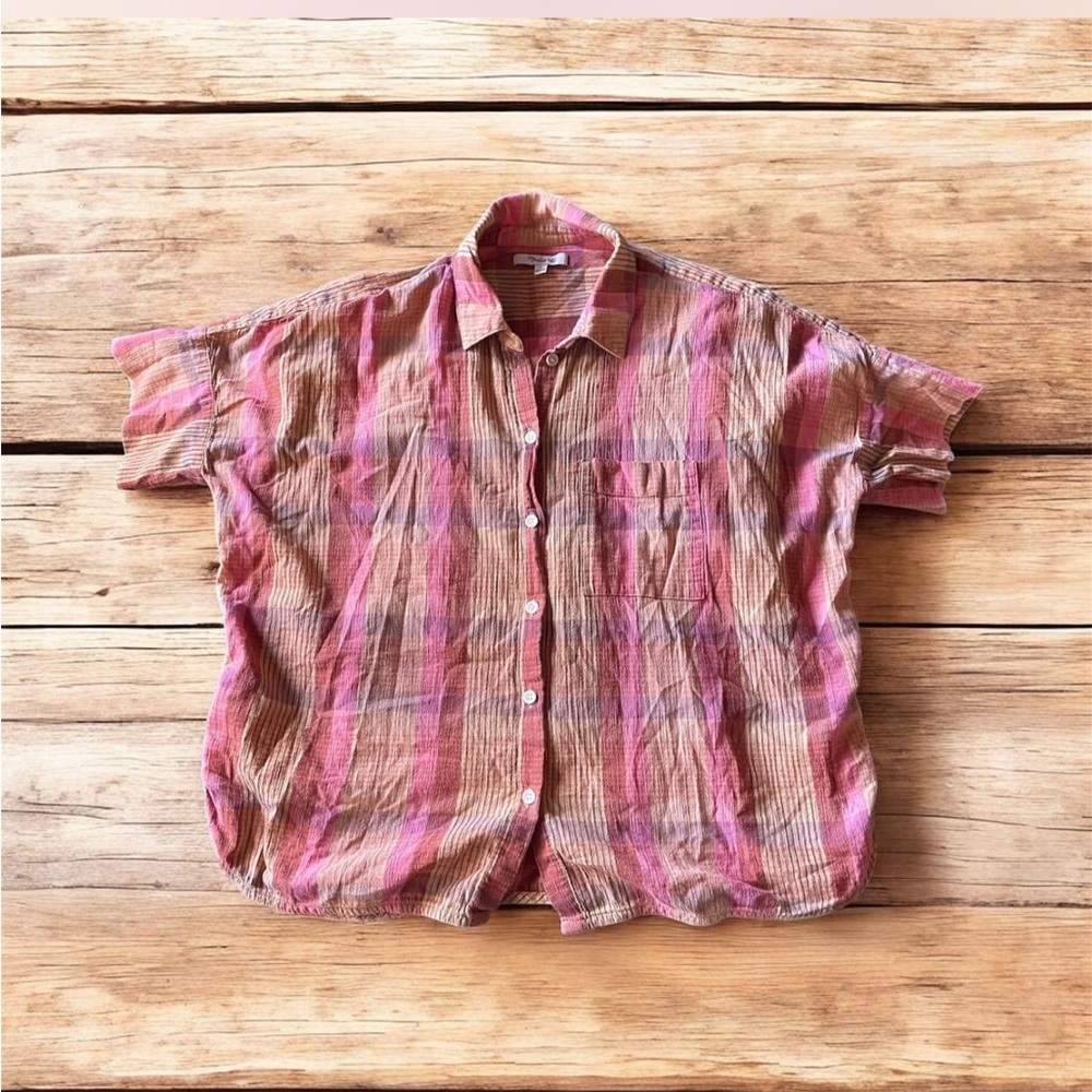 Madewell Crinkled Plaid
Button-Up Top - Women's Smalll